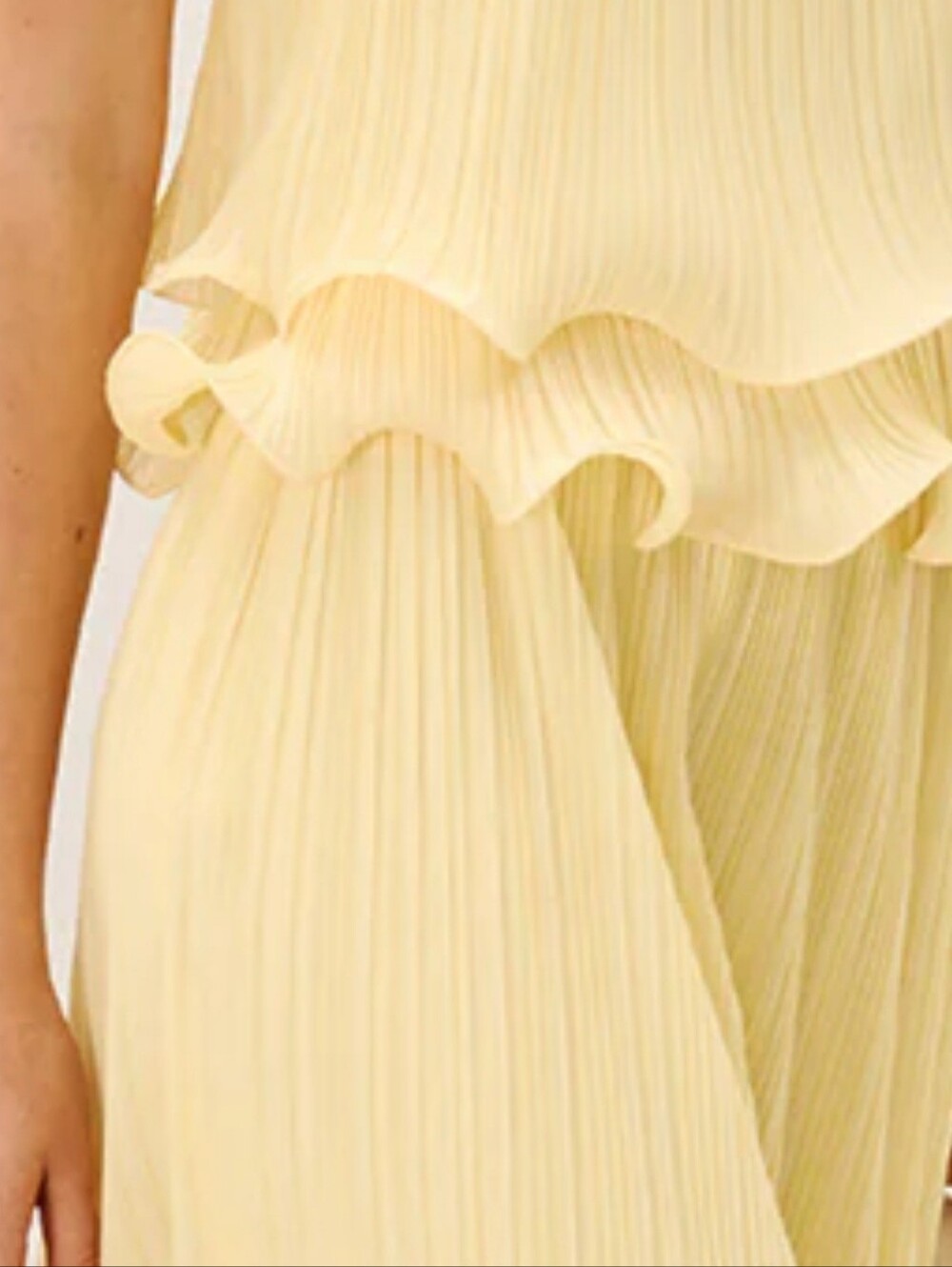 Commense Pale Yellow Pleated Ruffle Two-Piece Set - Picture 3 of 3